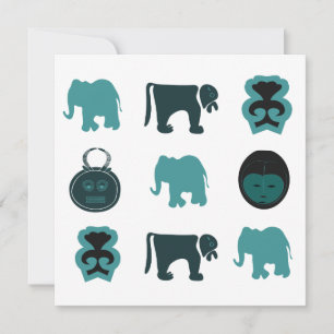 Abstract African symbols and animals art
