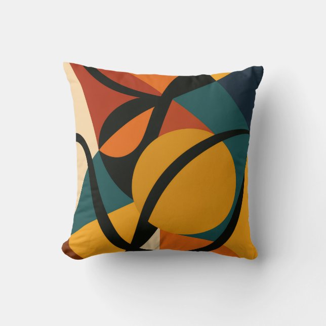 Abstract African Throw Pillow (Front)