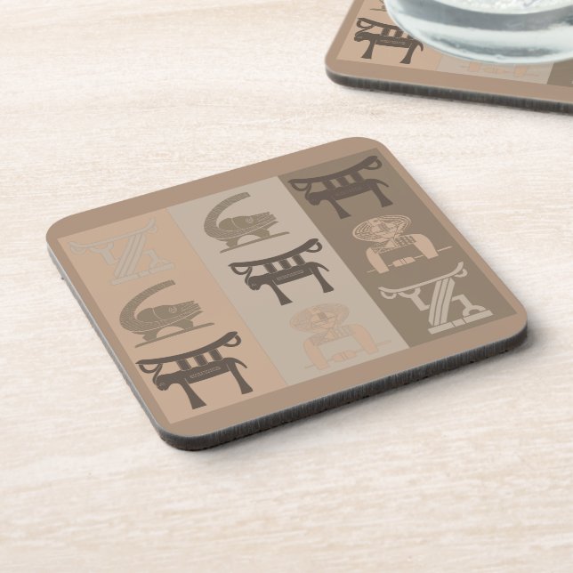 Abstract african tribal art coaster (Left Side)