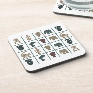 Abstract african tribal art coaster