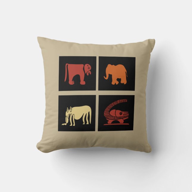 Abstract african tribal art cushion (Front)