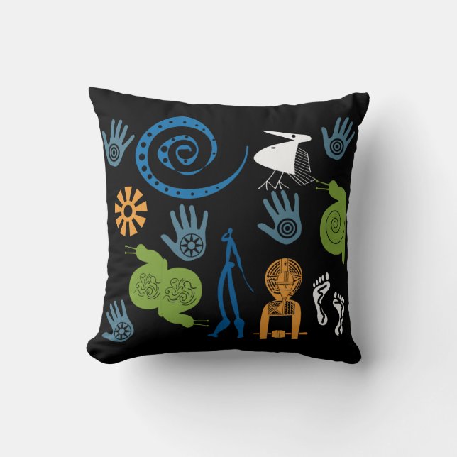 Abstract african tribal art cushion (Front)