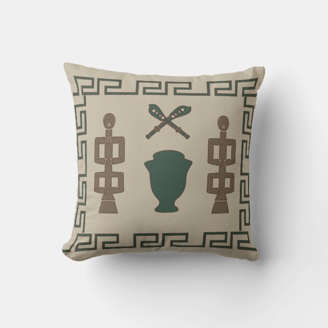 Abstract African tribal art Cushion (Front)