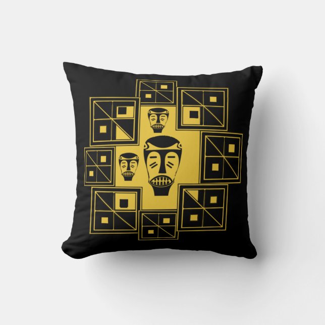 Abstract African tribal art Cushion (Front)