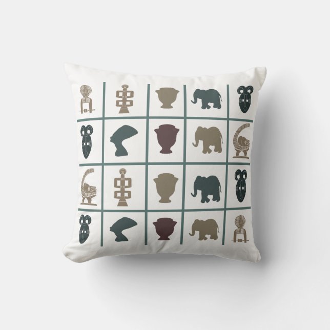 Abstract african tribal art cushion (Front)