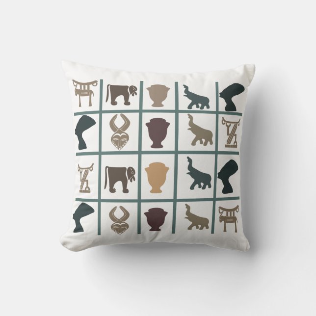 Abstract african tribal art cushion (Front)