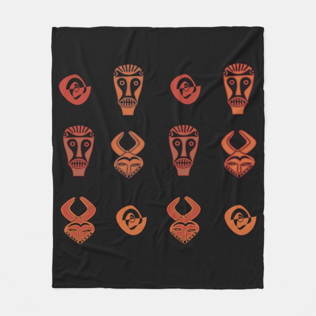 Abstract african tribal art fleece blanket (Front)