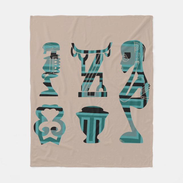 Abstract african tribal art fleece blanket (Front)