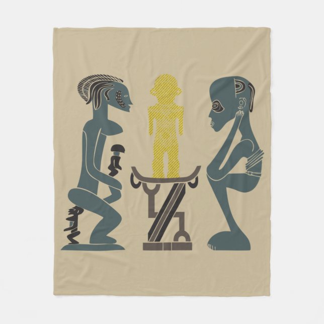 Abstract african tribal art fleece blanket (Front)