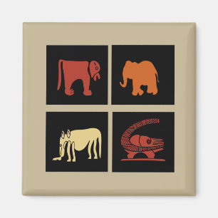 Abstract african tribal art magnet