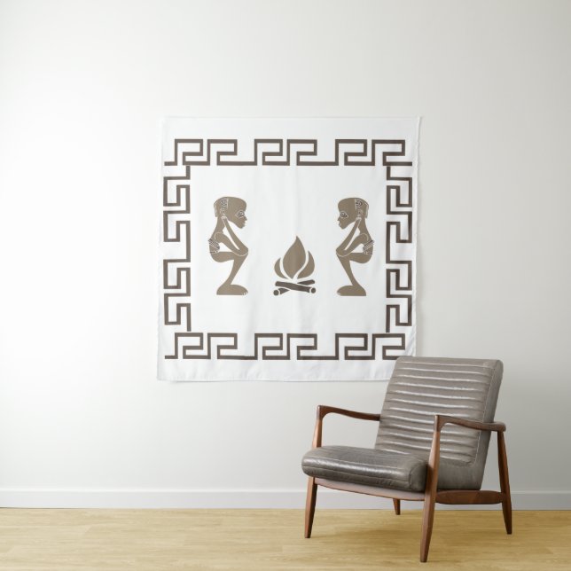 Abstract african tribal art tapestry (In Situ)