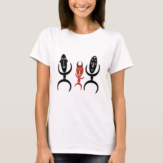 Abstract african tribal dancing portrait T-Shirt (Front)