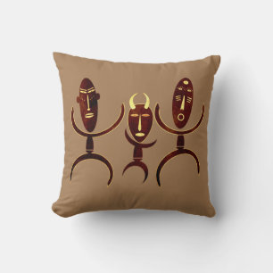 Abstract African tribal dancing scene Cushion