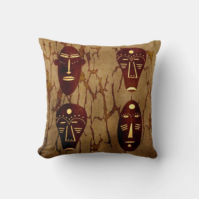 Abstract african tribal drawing cushion (Front)