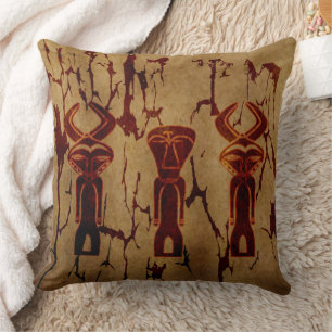 Abstract african tribal drawing cushion
