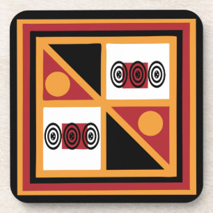 Abstract African tribal geometric pattern Coaster