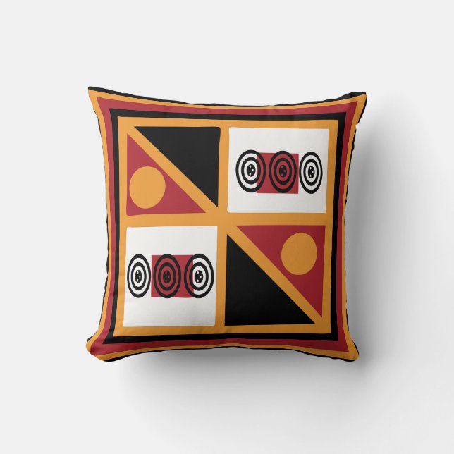 Abstract African tribal geometric pattern Cushion (Front)
