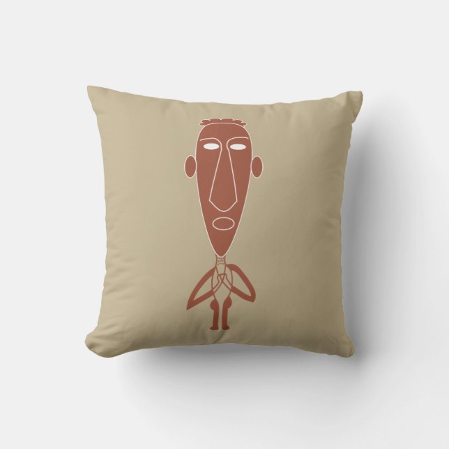 Abstract African tribal modern portrait Cushion (Front)
