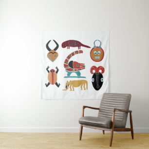 Abstract African tribal ornaments art Tapestry