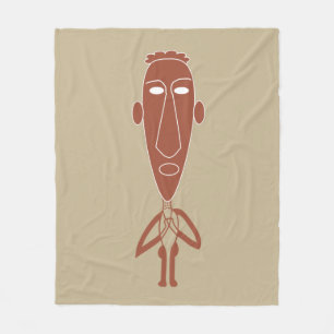 Abstract African tribal portrait Fleece Blanket