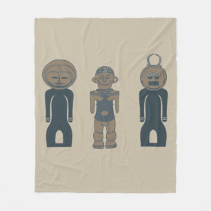 Abstract African tribal portrait Fleece Blanket