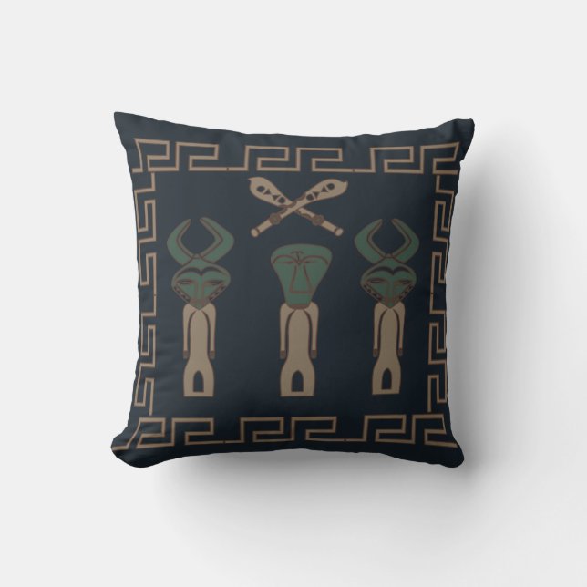 Abstract African tribal ritual scene art Cushion (Front)