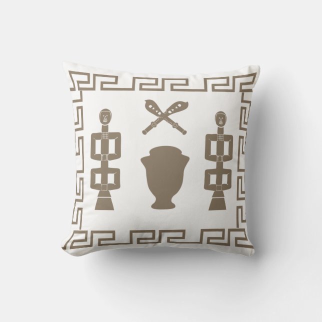 Abstract African tribal ritual scene art Cushion (Front)