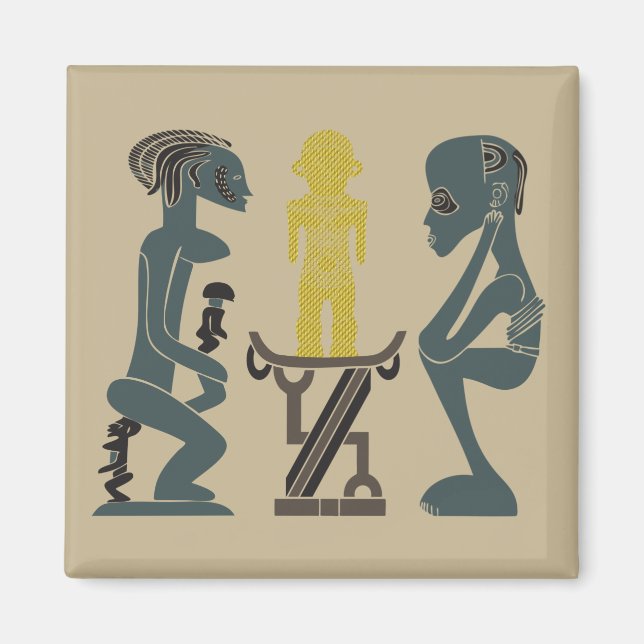 Abstract African tribal ritual scene art Magnet (Front)