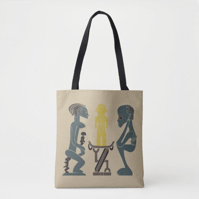 Abstract African tribal ritual scene art Tote Bag (Front)