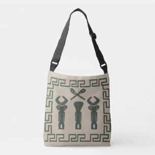 Abstract African tribal ritual scene Crossbody Bag