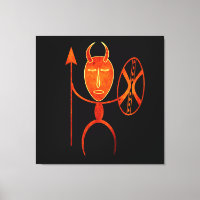 Abstract African tribal warrior art
