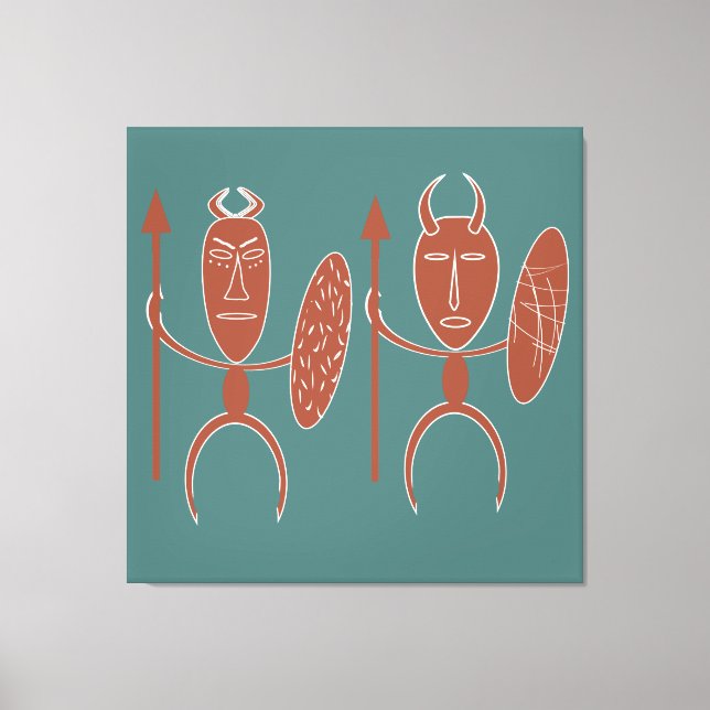 Abstract African tribal warrior art Canvas Print (Front)