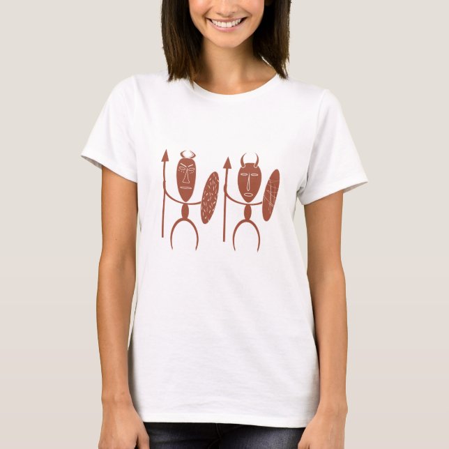 Abstract African tribal warrior art T-Shirt (Front)