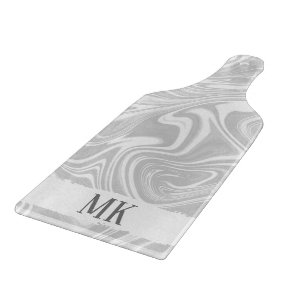 Abstract Agate Grey Marble Swirl Cutting Board