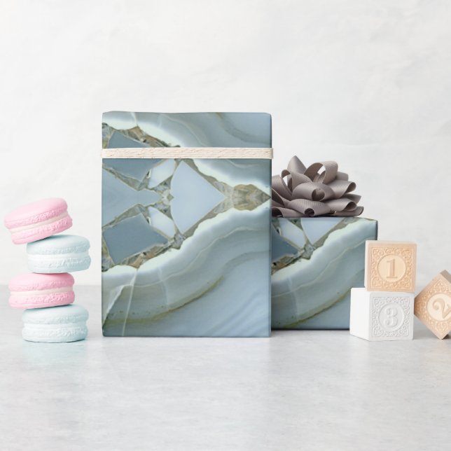 Abstract Agate Marble Swirl Wrapping Paper (Baby Shower)