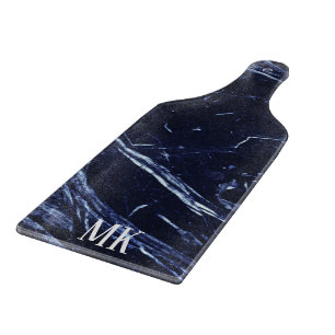 Abstract Agate Navy Blue Marble Swirl Cutting Board