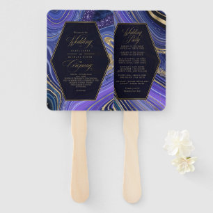 Abstract Agate Wedding Ceremony Midnight ID827 Hand Fan