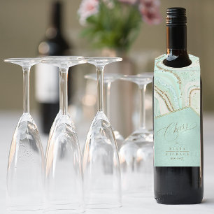 Abstract Agate Wedding Cheers Mnt ID827 Bottle Tag