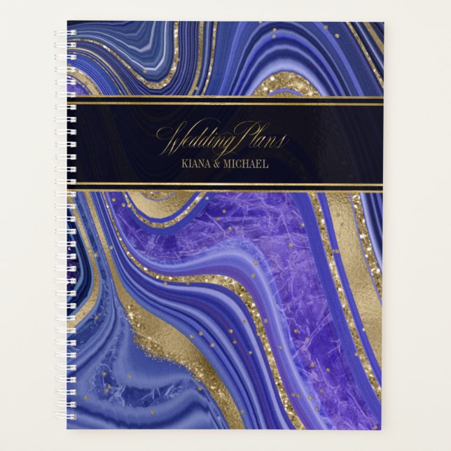 Abstract Agate Wedding Midnight ID827 Planner (Front)