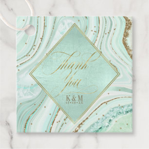 Abstract Agate Wedding Thank You Mint ID827 Favour Tags