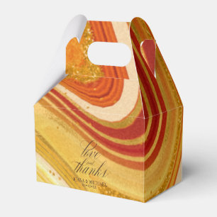 Abstract Agate Wedding Thanks Hot Orange ID827 Favour Box