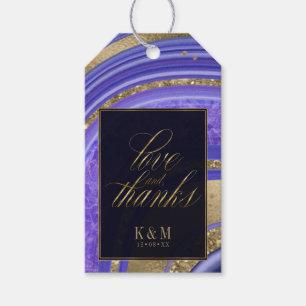 Abstract Agate Wedding Thanks Midnight ID827 Gift Tags