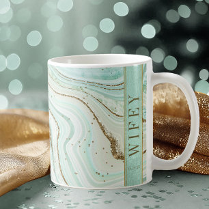 Abstract Agate Wedding Wifey Mint ID827 Coffee Mug