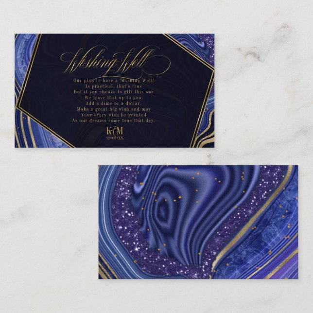 Abstract Agate Wishing Well V1 Midnight ID827 Enclosure Card (Front/Back)