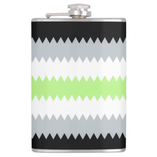 Abstract Agender Pride Flag Hip Flask