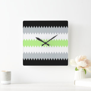 Abstract Agender Pride Flag Square Wall Clock