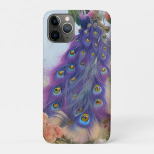 Abstract AI Art Purple Peacock feather tail iPhone 11 Pro Case