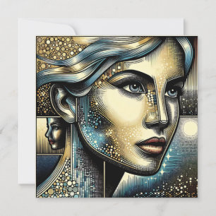 Abstract Ai Art   Women's Face Card