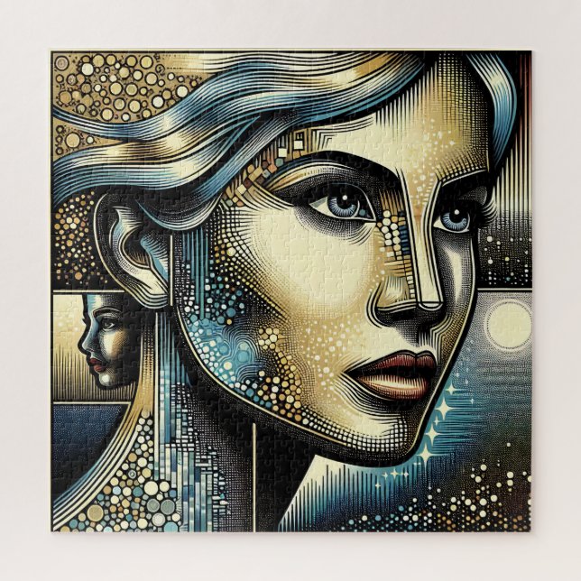 Abstract Ai Art | Women's Face Jigsaw Puzzle (Vertical)