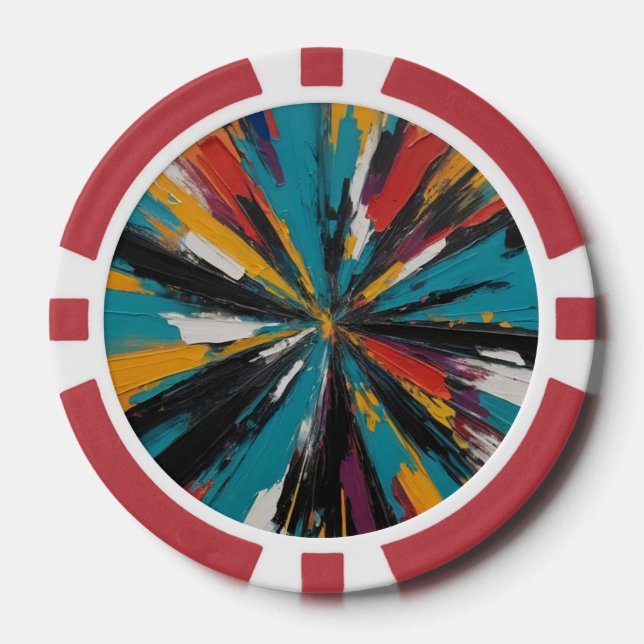Abstract AI artwork  Poker Chips (Front)